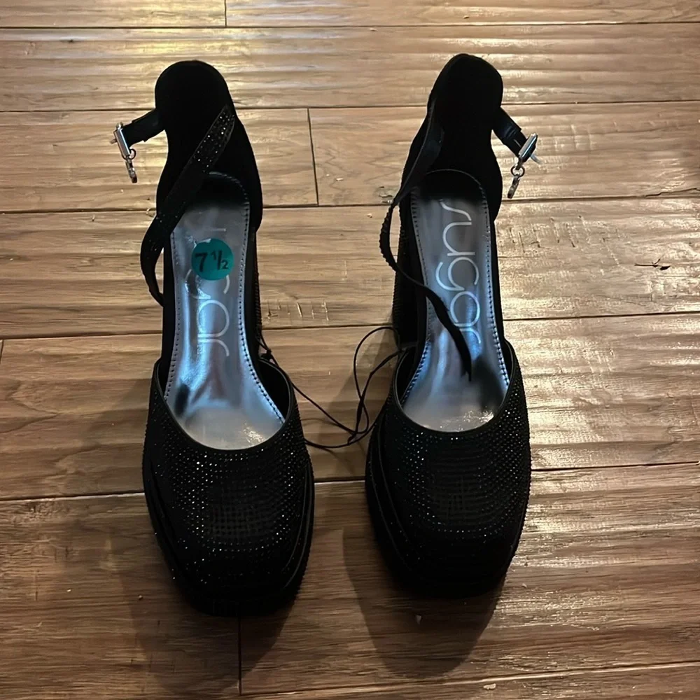 Sugar Ankle Strap Closed Toe Platforms